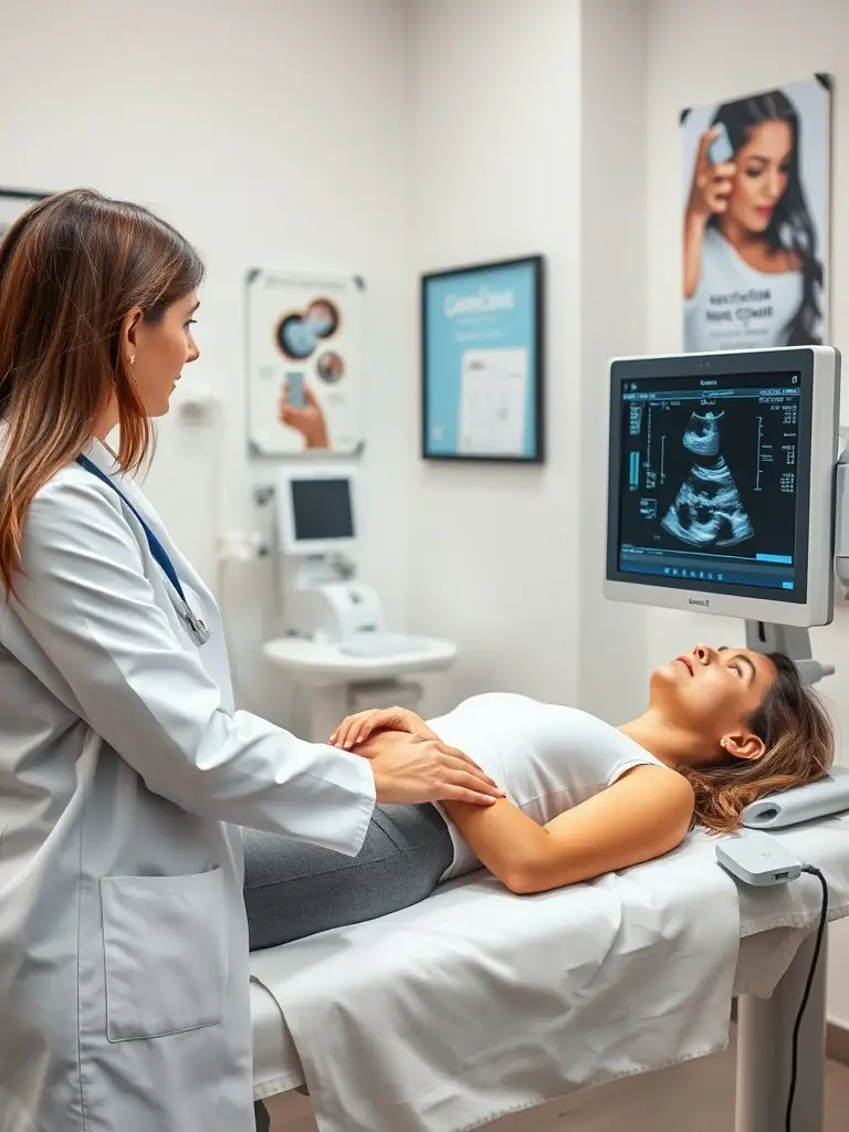 A close-up shot of a MonaLisa Touch laser device being used during a vaginal rejuvenation procedure, showcasing the precision and technology involved.