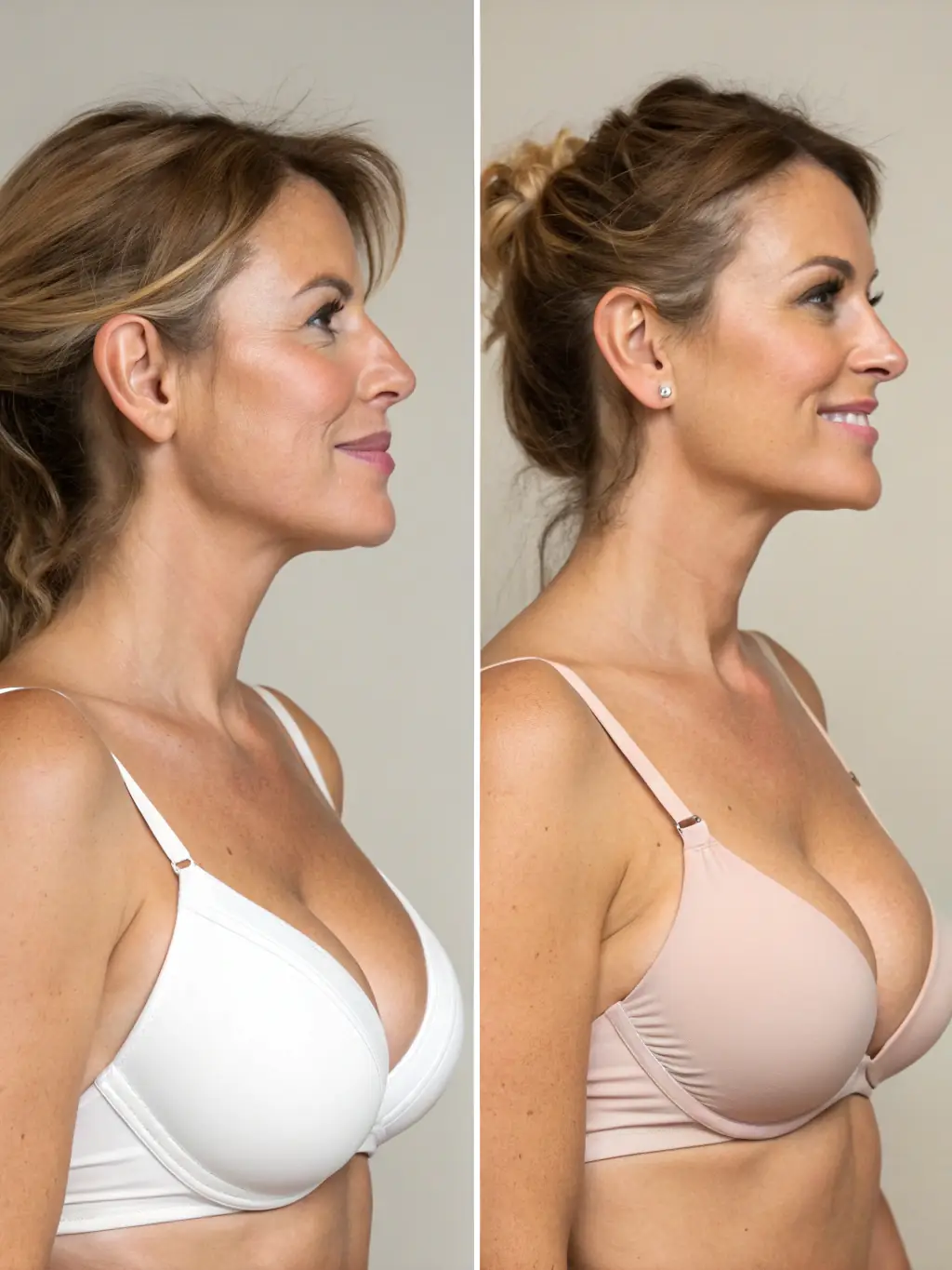 A before-and-after photo showcasing subtle yet impactful results of a labiaplasty procedure performed by Dra. Marina Possamai, emphasizing natural-looking enhancement.